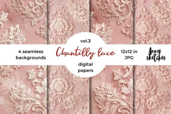 Download Coquette Lace Valentine Digital Papers - Lace Collection