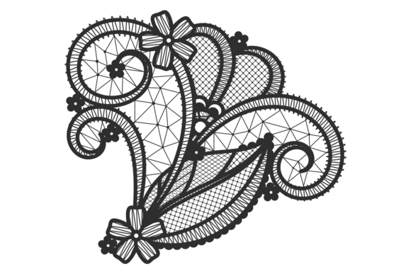 Download Flower Lace Element. Decorative Black Fa - Lace Collection