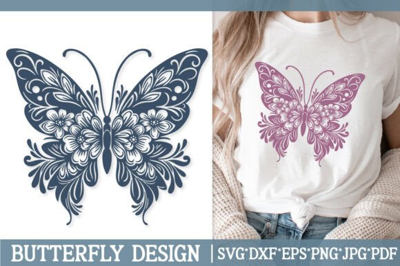 Download Damask Floral Butterfly SVG Ornate Lace - Lace Collection