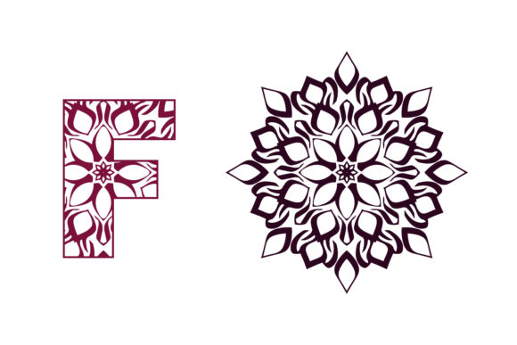 Download Mandala Font Alphabet F Layout - Premium Bundle