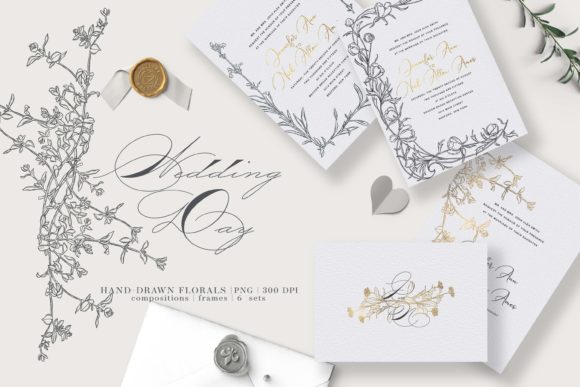 Download Hand-Drawn Delicate Florals Wedding Sets - Wedding Collection