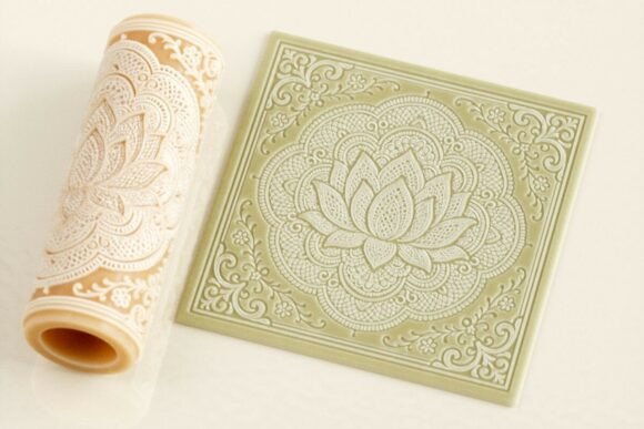 Download Floral Lace &amp; Lotus Embossing Rolling Pin - Lace Collection