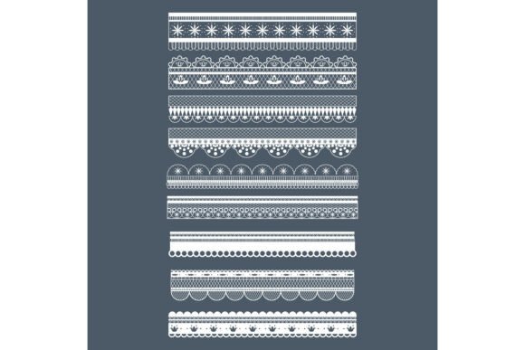 Download White Lace Trim Patterns Vector Collecti - Lace Collection