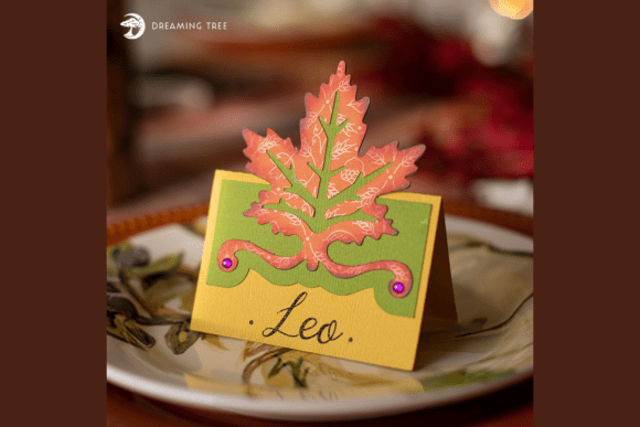 Download Autumn Leaf Place Card - Lace Collection
